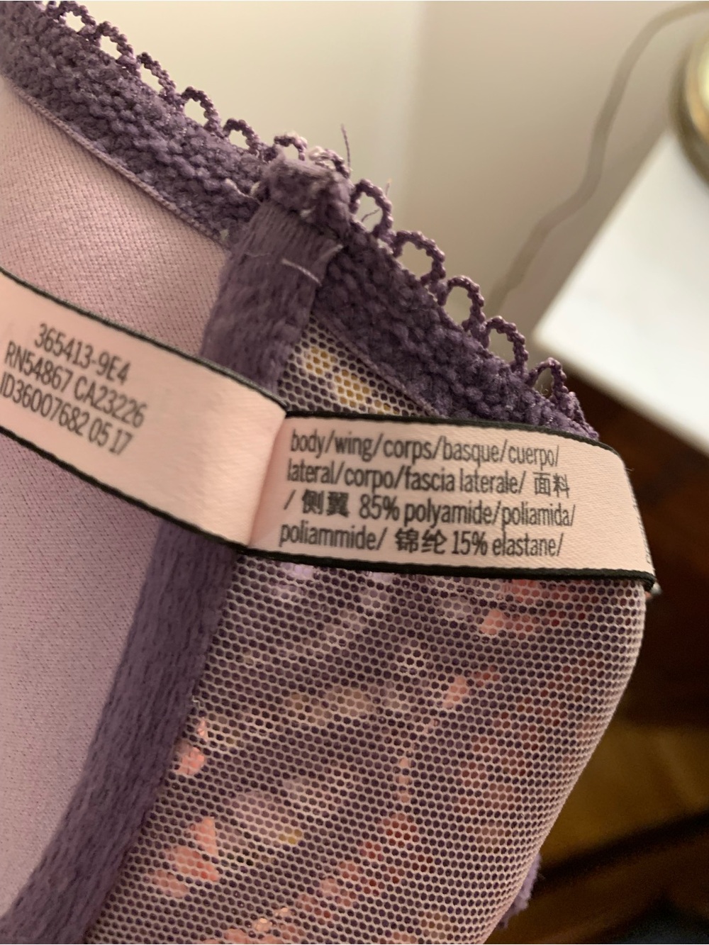Victoria’s Secret Dream Angels Lined Demi Bra 32DDD Purple Lace Racerback - Picture 3 of 7